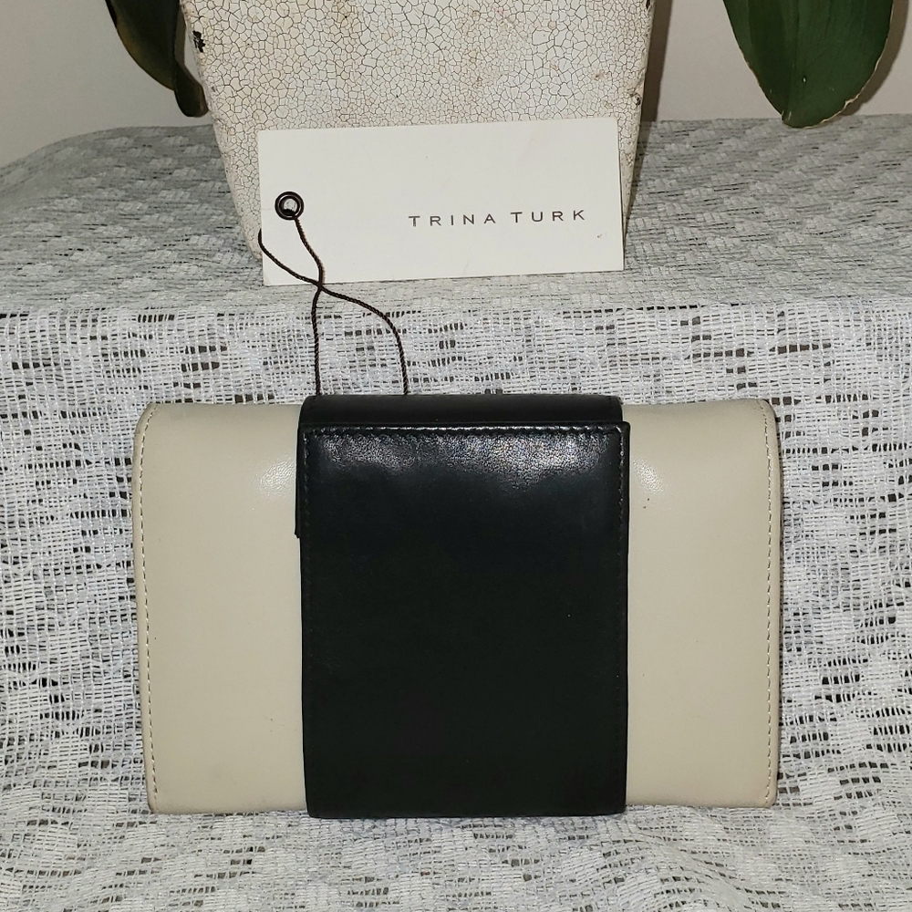 Trina Turk Taupe & Black Trifold Wallet